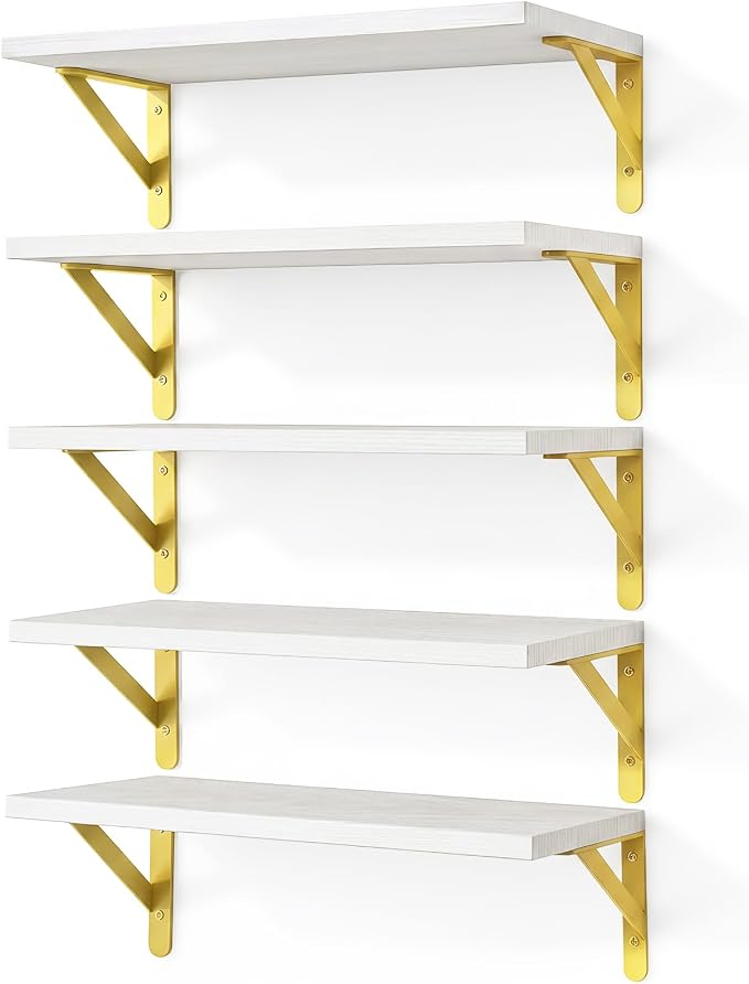 Fixwal Wall Floating Shelves for Home Decor | Wood Shelves, Natural Grain by Fixwal