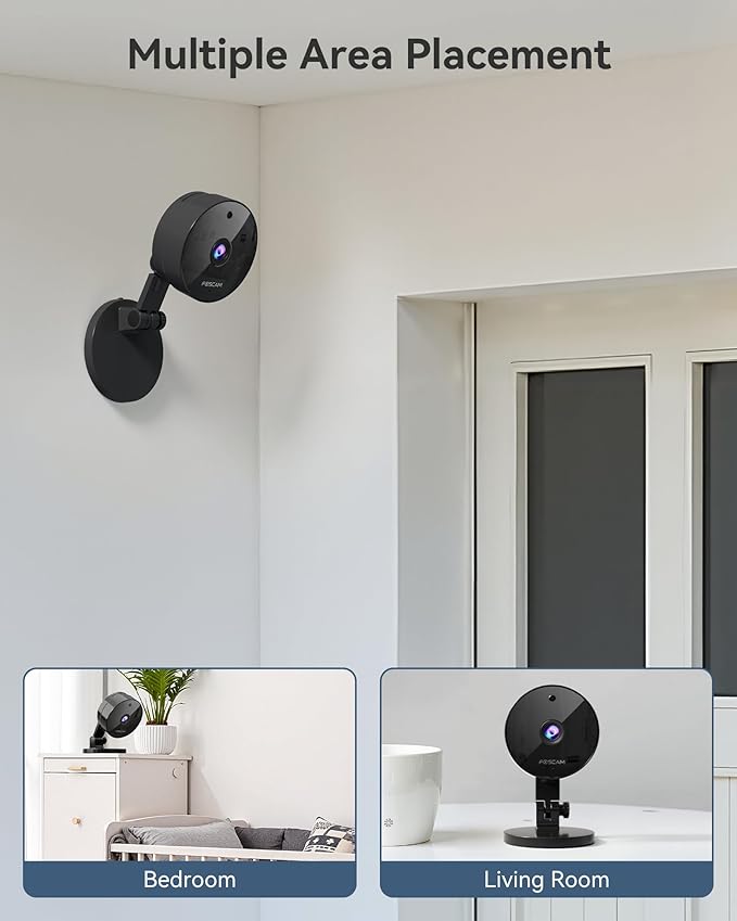 FOSCAM 3K 5MP Security Camera Indoor, 2.4g & 5g WiFi Magnetic Mini Dog/Cat/Pet/Baby Camera, Smart Motion Detection, 20X Zoom, 2-Way Audio, Night Vision, Home Monitor Compatible with Alexa & Google