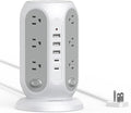TESSAN Tower Power Strip Surge Protector, Flat Extension Cord 6 Ft, 5 USB Ports by TESSAN