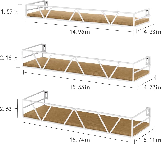 Floating Shelves Set of 3, Wood Wall Shelf, Farmhouse Shelf - Image 3