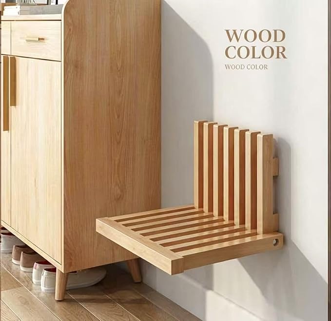 Solid Wood wall Mounted Bedside Table, Foldable Suspended Narrow Table - Image 5