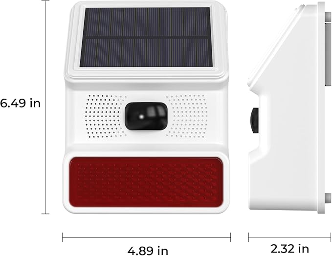 Solar Wireless Motion Sensor Alarm,Driveway Alarm Outdoor Waterproof Alert 120 dB Siren Sound Security System for House Yard Farm, Woods, Farmland,Garage(2 Pack)