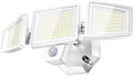 PURICH LED Security Lights Motion Sensor Outdoor Lights, 5000K Daylight, IP65 Waterproof, Dusk to Dawn, 3-Head Motion Detected Flood Light for Garage, Yard, Porch, White