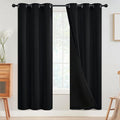 SimpleHome Black 100% Blackout Curtains Room Darkening Living Room 72 Inch | by SimpleHome