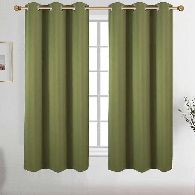 Diraysid Olive Green Grommet Blackout Curtains by Diraysid%2C+refresh+your+life