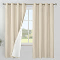 YoungsTex 68 Inch Length Natural Linen Blackout Curtains by YoungsTex