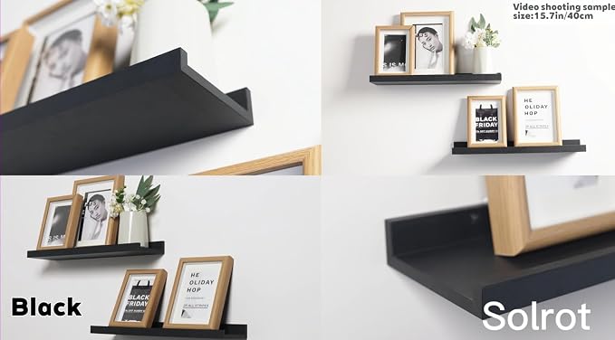 Black Floating Shelves for Wall Decor, 32 in Shelf - Image 4