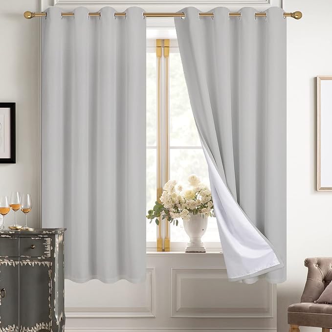 Diraysid 100% Blackout Curtains Light Grey Linen Curtains by Diraysid%2C+refresh+your+life