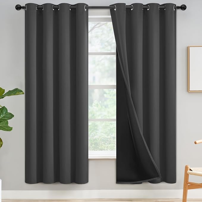 Yakamok Charcoal Grey Blackout Curtains 72 inches Long by Yakamok