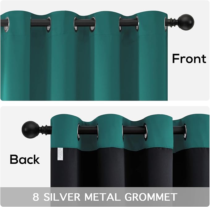 Yakamok Teal Blackout Curtains 63 inches Long - Image 6