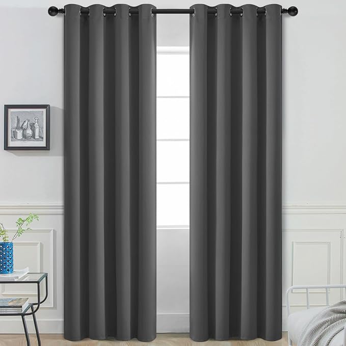 Yakamok Room Darkening Curtains 52x96 inch Length Charcoal Grey-Living Room | 2 by Yakamok