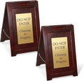 SmartSign (2-Pack) Premium "Do Not Enter Cleaning in Progress" Wooden A-Frame Standing Floor Sign, 2-Sided, 24" x 15", Hardwood Pine Frame, 120 mil Brass ACM Sign Face, Black on Gold, Made in USA