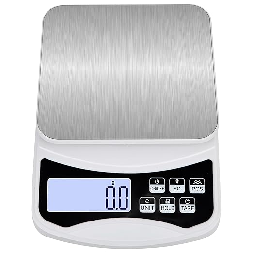 Digital Lab Scale 5000g x 0.1g LCD Display Analytical Balance Jewelry Scale Precision Electronic Scale Scientific Scale 0.1g Accuracy for Laboratory, Kitchen, and Food Measurement (5000g x 0.1g)