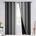 SimpleHome 100% Blackout Ombre Bedroom Curtains Black and Greyish White by SimpleHome