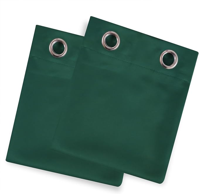 Blackout Curtains 52 x 90 Inch Long Dark Green Curtains Set of 2 Panels Room - Image 9
