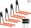 CRXCRC Garage Hooks, 4 Pack Wave Hooks for Hanging Heavy Duty Ladders, Bikes, Tools Ideal for Garage, Garden, Basement Utility Room Storage (Orange)