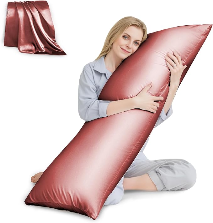 Body Pillow with Satin Pillowcase, Body Pillow by HUXMEYSON