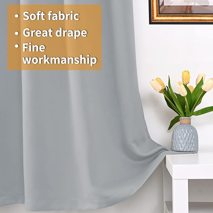 YoungsTex 100% Blackout Curtains 84 Inch Length, Thermal Insulated Drapes - Image 5