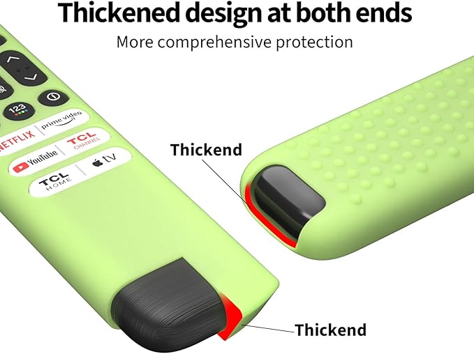 Hi Color Silicone Cover for TCL RC813 FMB1/RC923/RC902V Remote Protective Case Sleeve for TCL Smart TV Remote RC813 FMB1 Case Cover (Glow Green)