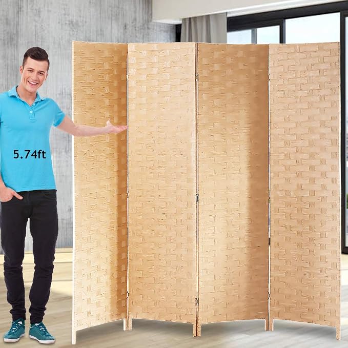 Room Dividers and Folding Privacy Screens 4 Panel 6 ft Foldable Portable Room by DKELI
