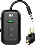 Premium Airplane Bluetooth 5.4 Transmitter Adapter,Supports 2 AirPods/Headphones 2-in-1 Bluetooth Transmitter Receiver with aptX Low Latency,Wireless Adapter for Flight,TV,Gym,Tablets Car Stereo