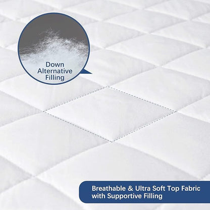 RV Short Queen Mattress Topper Pad Protector Waterproof, Absorbent 60" x 75" Mattress Pads Quilted Fitted Mattress Protector, Short Queen Mattress Cover for RV Queen Bed, Deep Pocket fit up to 18 Inch