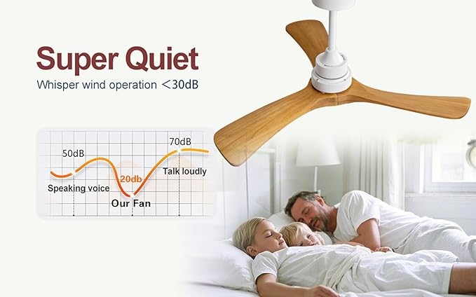 36 Inch Ceiling Fan with Light and Remote Control, 6 Speeds Reversible DC Motor,Ceiling Light 3 Wooden Blades Fan, Modern Ceiling Fans with Lights for Indoor Outdoor, Fans for Bedroom Patio Farmhouse