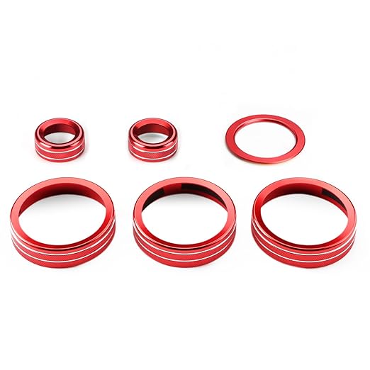 Auovo AC Knob Rings Trims Compatible with Subaru BRZ 2022-2026 for Toyota GR86 2022-2025 2026 Interior Accessories Air Conditioning Radio Switch Cover Audio Volume Button Ring (Knob Trims-6PCS, Red)