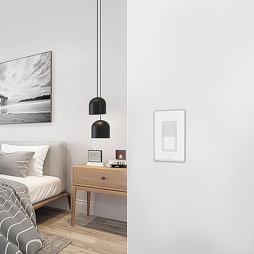 ThunderWay 3 Way Decorator Light Switch with Wall Plates, 15A 120/277V Decora Three Way Electrical Wall Paddle Rocker Switches Replacement, Residential Grade, UL Listed, Glossy White(30 Pack)