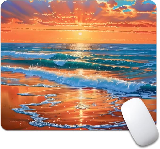 sea Wave Square Mouse pad, Texture, Waterproof, Anti Slip Rubber Base, Computer Mouse pad, Laptop Mouse pad