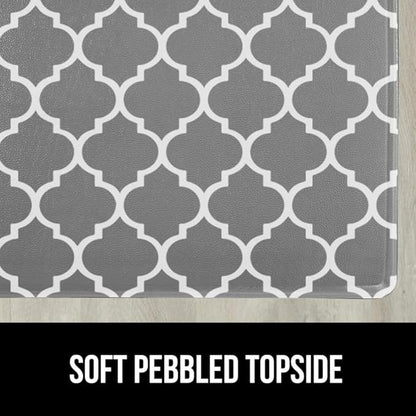 GORILLA GRIP 2 Pack Comfortable Cushioned Kitchen Mats for Floor, 17x24 + 17x48, Waterproof and Stain Resistant, 1/2 Inch Thick Ergonomic Standing Desk Anti Fatigue Mat, Foam Supports Feet, Grey White