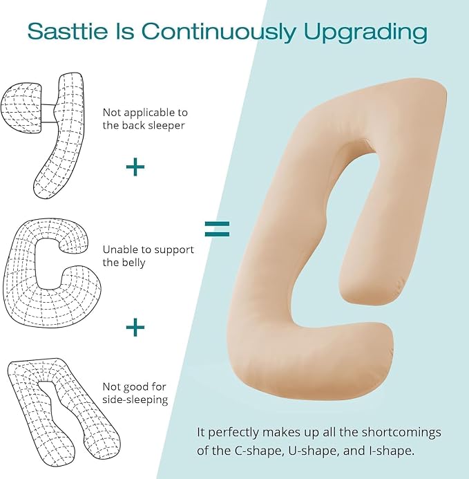 Cooling Pregnancy Pillows for Sleeping, Down Alternative, Removable Cover - Image 4