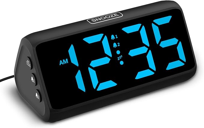 Digital Alarm Clocks for Bedrooms, Loud Alarm Clock by Netzu