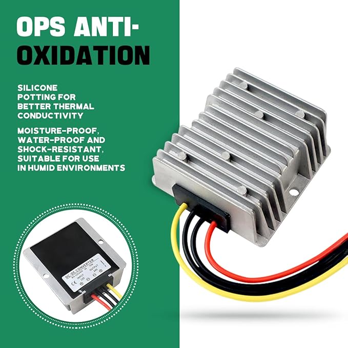 DC 12V Boost to 24V DC Power Converter Boost Converter 8A DC Power Converter Waterproof Module Golf Cart Club car LED lamp, etc