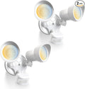 ALUSSO Motion Sensor Outdoor Lights, 30W 3500LM Flood Lights Outdoor, 3 Modes (Dusk to Dawn/Auto/On Time), 3CCT 3000K/4000K/6500K Waterproof Hardwired ETL Listed, Porch Garage Flood Light, White 2PCS