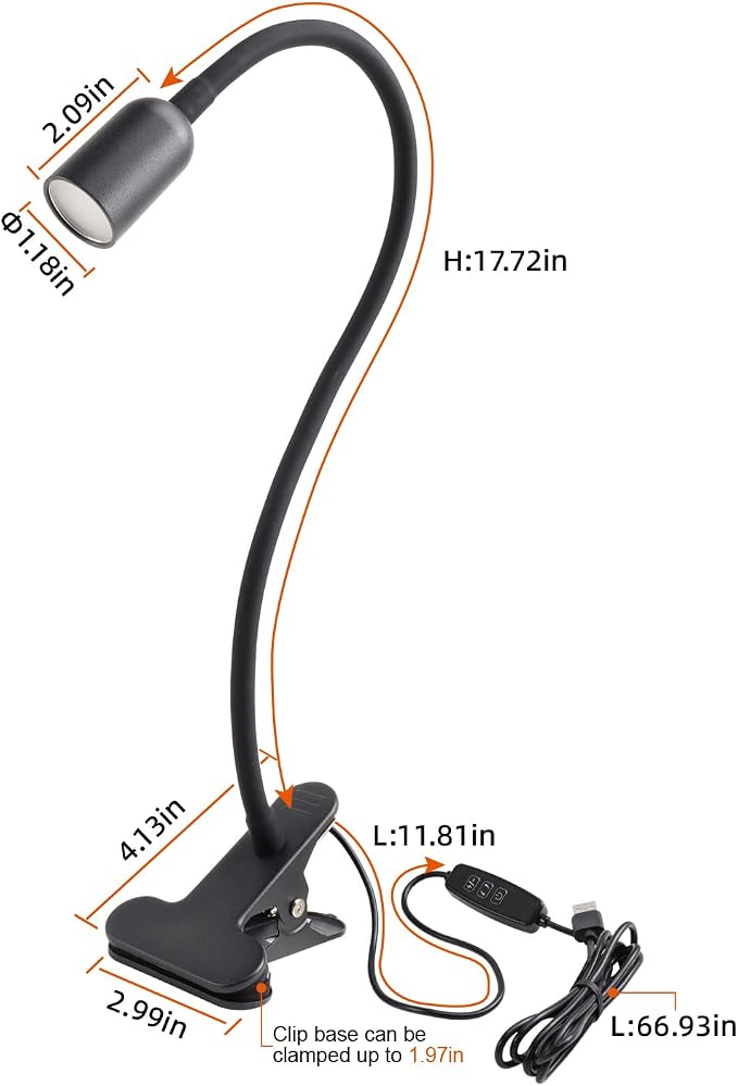 DAMI LED Reading Light for Bed Headboard – Dimmable Clip-On Book Light - Image 4