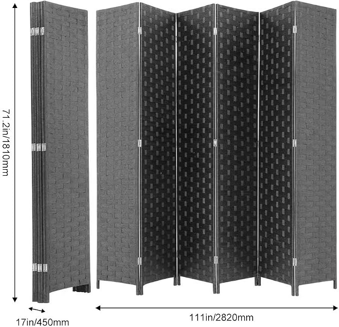 Room Dividers and Folding Privacy Screens 6 Panel 6 ft Foldable Portable Room - Image 7