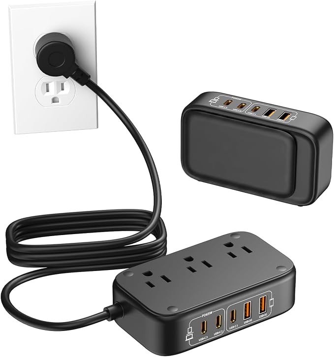 7-in-1 USB Power Strip, 85W Charging Station 5FT Extension Cord by Unknown