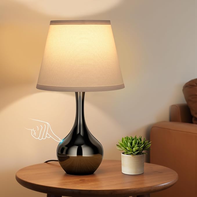 16.1" Touch Table Lamp for Nightstand, 3 Way Dimmable Small Bedroom Lamp | by SeealleLighting