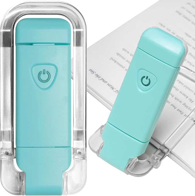 EGWASER Book Reading Light, Portable USB Rechargeable LED Clip on Book Lights by EGWASER