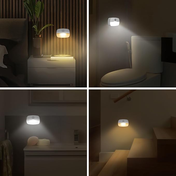ZISUYU Motion Sensor Light Indoor Led Night Light Stick on Nightlight Battery Operated Lights for Hallway Stair Bathroom Closet Bedroom (Patent Applied)