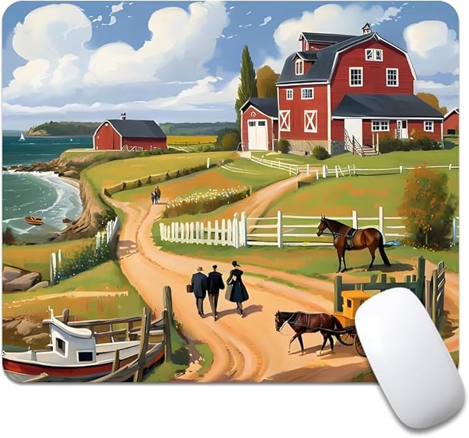 Beach House Square Mouse pad, Texture, Waterproof, Anti Slip Rubber Base, Computer Mouse pad, Laptop Mouse pad
