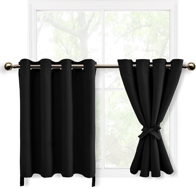 DWCN Short Black Blackout Curtains - Image 7