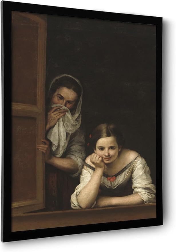 OIQArtOIQ Funny Bathroom Framed Wall Art Vintage Canvas Wall Art Prints Two by OIQArtOIQ