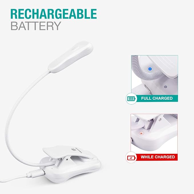 Vekkia 3000K Warm LED Rechargeable Book Light | Easy - Image 4