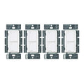 Lutron Caseta Original Smart Light Switch (Lutron Smart Hub Required), for Home, LED Lights, and Fans, 6 Amp, Single-Pole/3-Way, Neutral Required, PD-6ANS-WH, White, 4-Pack