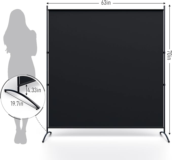 Single Large Room Divider, Folding Privacy Screens - Image 2
