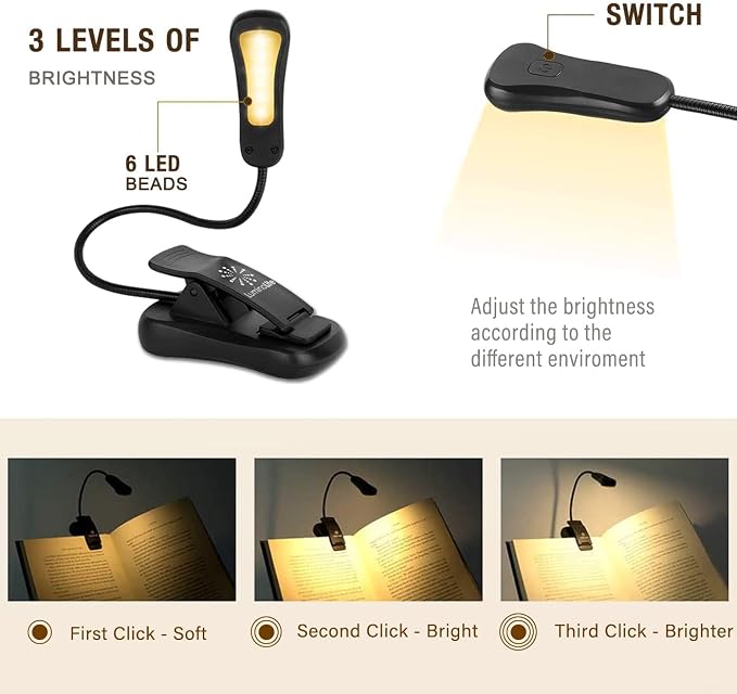 Vekkia 3000K Warm LED Rechargeable Book Light | Easy - Image 3