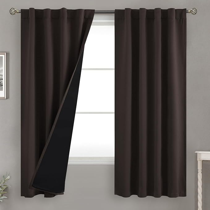 BGment 100% Blackout Heavy Thermal Curtains 63 Inch Length by BGment