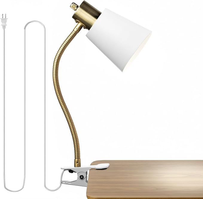 Desk lamp Eye-Caring Table Lamps, 360°Rotation Gooseneck Clip on Lamp Reading - Image 8